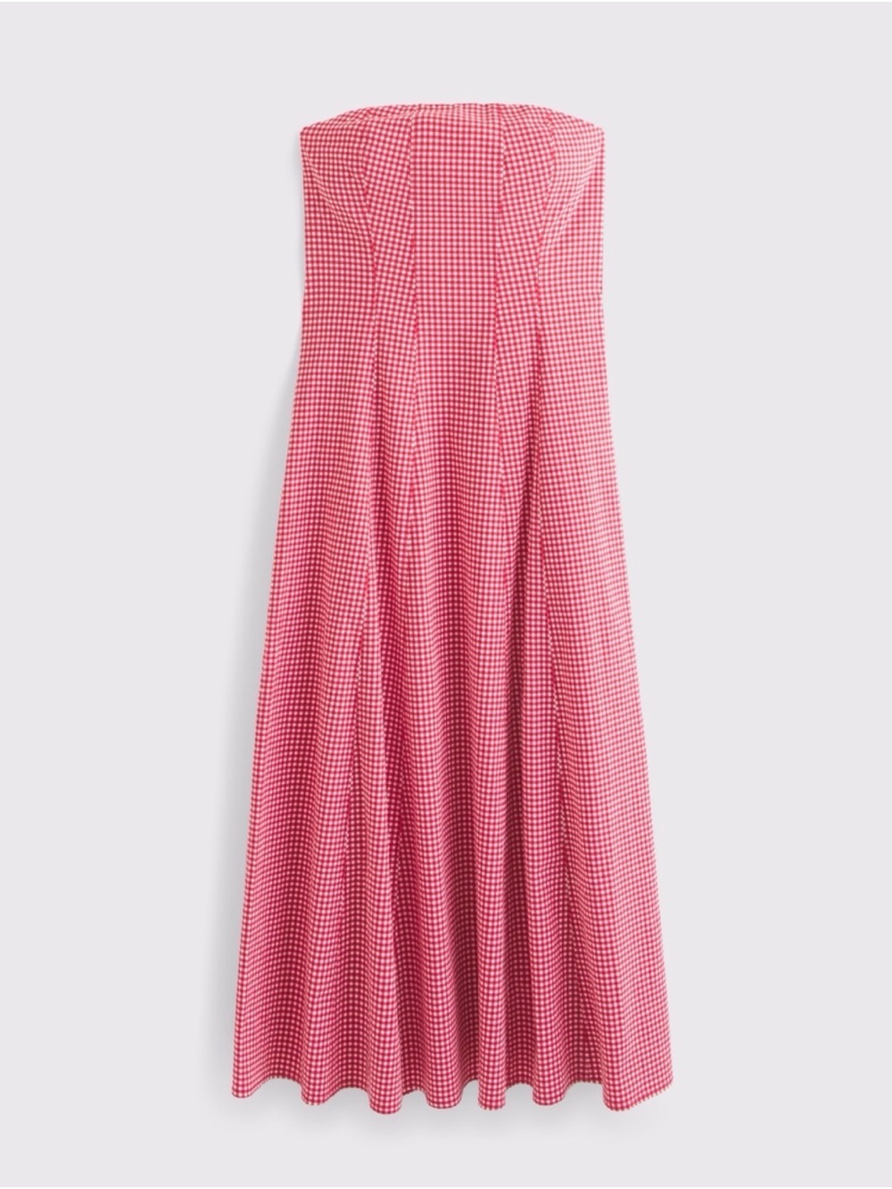 Mila Strapless Red Gingham Midi Dress - NWT - Picture 5 of 5